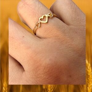 Stainless‎ Steel Gold Heart Ring